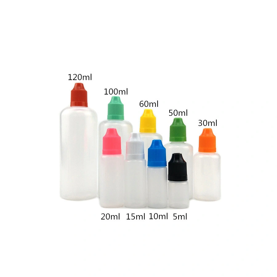 Custom Label LDPE 3ml 5ml 10ml 15ml 20 Ml 30ml 35ml 60ml Eye Drop Plastic Dropper Bottles with Tip