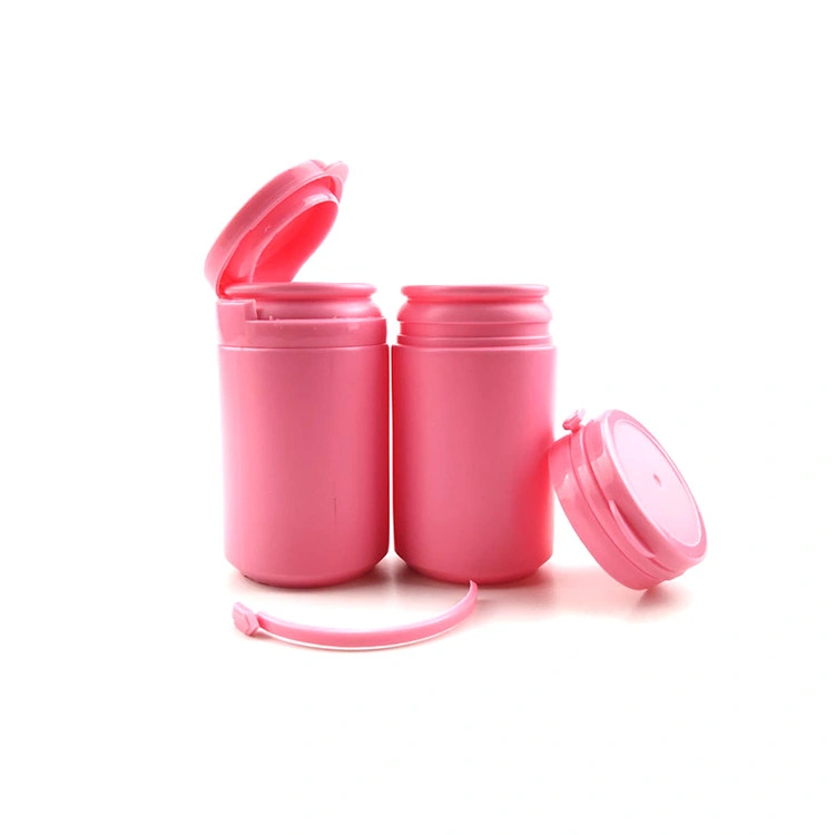 60ml 60cc White HDPE Round Pill Bottle Container Empty Refillable Chewing Gum Bottle with Tearing off Lid