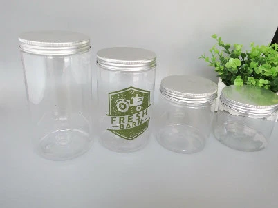 16oz Pet Plastic Food Jar with Embossed Metal Lid (PPC-PJ-1701)