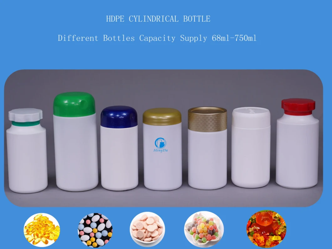 HDPE 225ml Cylindrical Plastic Bottle (MD-657)