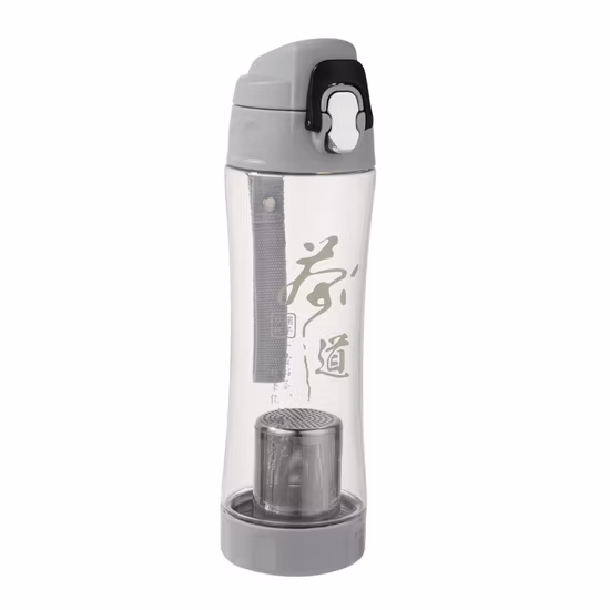 스테인레스 스틸 필터가 장착된 친환경 600ml 플라스틱 스포츠 차 물병