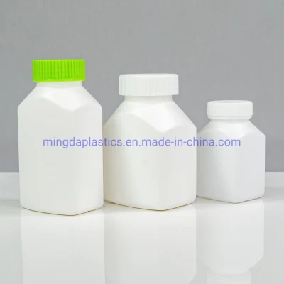 HDPE 155ml 정사각형 플라스틱 정제/식품 포장 약병