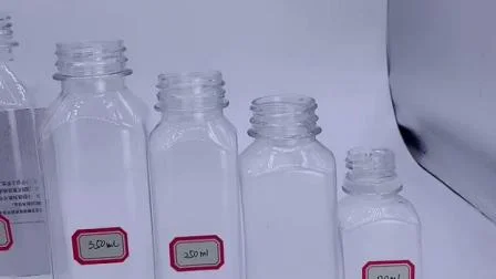 도매 120ml, 200ml, 6oz, 250ml, 8oz 정사각형 애완 동물 플라스틱 병 (흑백 탬퍼 분명 캡 포함)