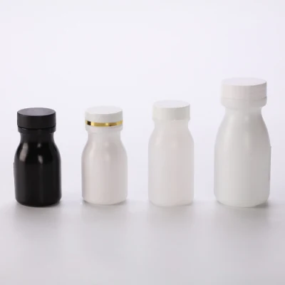 우유병 모양의 HDPE 60ml 흰색 단일 층 투명 플라스틱 병